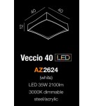 Square plafonds - Azzardo VECCIO 50 WHITE 1xLED Ceiling Light White AZ2625 - product 3