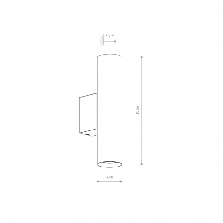 Nowodvorski FOURTY WALL M Ścienna Kinkiet Max moc 10W only LED GU10 R35 Czarny 10753