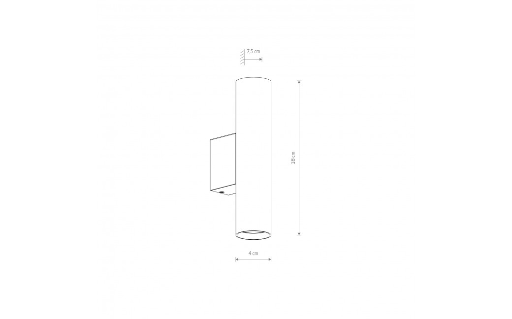 Nowodvorski FOURTY WALL M Ścienna Kinkiet Max moc 10W only LED GU10 R35 Czarny 10753