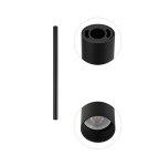 Round ceiling luminaires - Nowodvorski FOURTY M Spot Surface Mounted Max wattage 10W only LED GU10 R35 Black 10821 - product 4