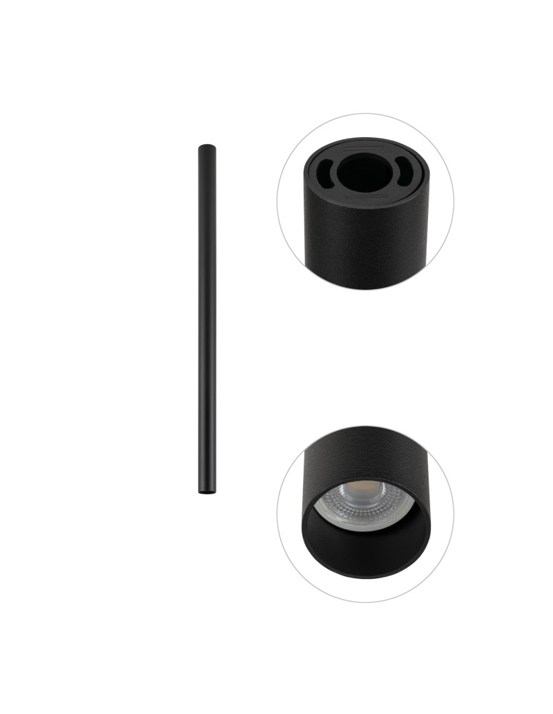 Round ceiling luminaires - Nowodvorski FOURTY M Spot Surface Mounted Max wattage 10W only LED GU10 R35 Black 10821 - product kolory-swiatla.pl 4