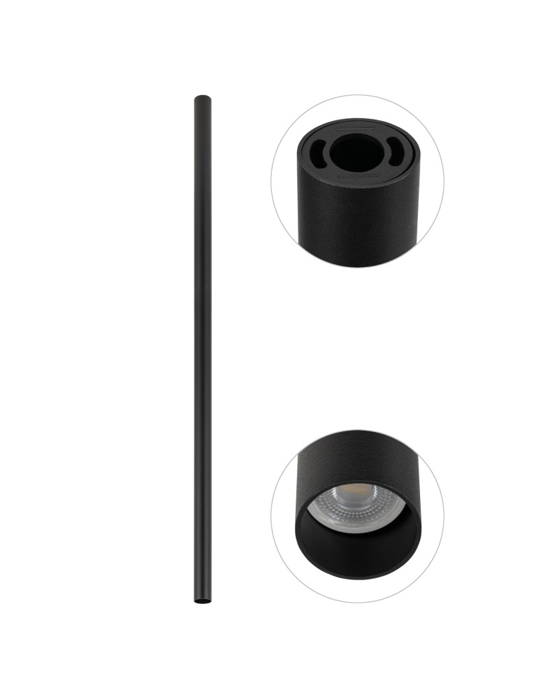Round ceiling luminaires - Nowodvorski FOURTY XL Spot Surface Mounted Max wattage 10W only LED GU10 R35 Black 10825 - product kolory-swiatla.pl 5