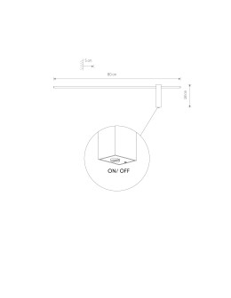 Nowodvorski MOTIVE LED M  Ścienna Kinkiet z włącznikiem Max moc 11W LED 4000K Czarny 10852 - produkt 2