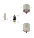 Pendant tube lamps - Nowodvorski FOURTY S Ceiling Pendant Max wattage 10W only LED GU10 R35 Grey 10900 - product 4