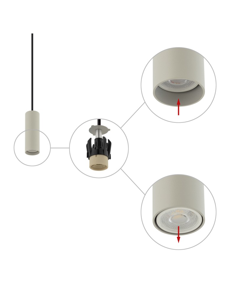 Pendant tube lamps - Nowodvorski FOURTY S Ceiling Pendant Max wattage 10W only LED GU10 R35 Grey 10900 - product kolory-swiatla.pl 4