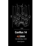 Pendant lamps - Azzardo CONFLUX 14 14xG9 Pendant Chrome/Black AZ2908 - product 2