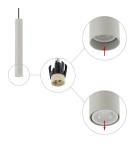 Pendant tube lamps - Nowodvorski FOURTY M Ceiling Pendant Max power 10W only LED GU10 R35 Grey 10902 - product 4