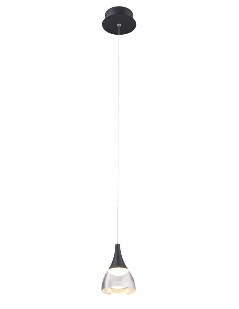 LED pendant lamps - Azzardo DALMATIA 1 BLACK 1xLED Pendant Black AZ2847 - product kolory-swiatla.pl 1
