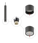 Pendant tube lamps - Nowodvorski FOURTY M Ceiling Pendant Max power 10W only LED GU10 R35 Grey 10903 - product 4
