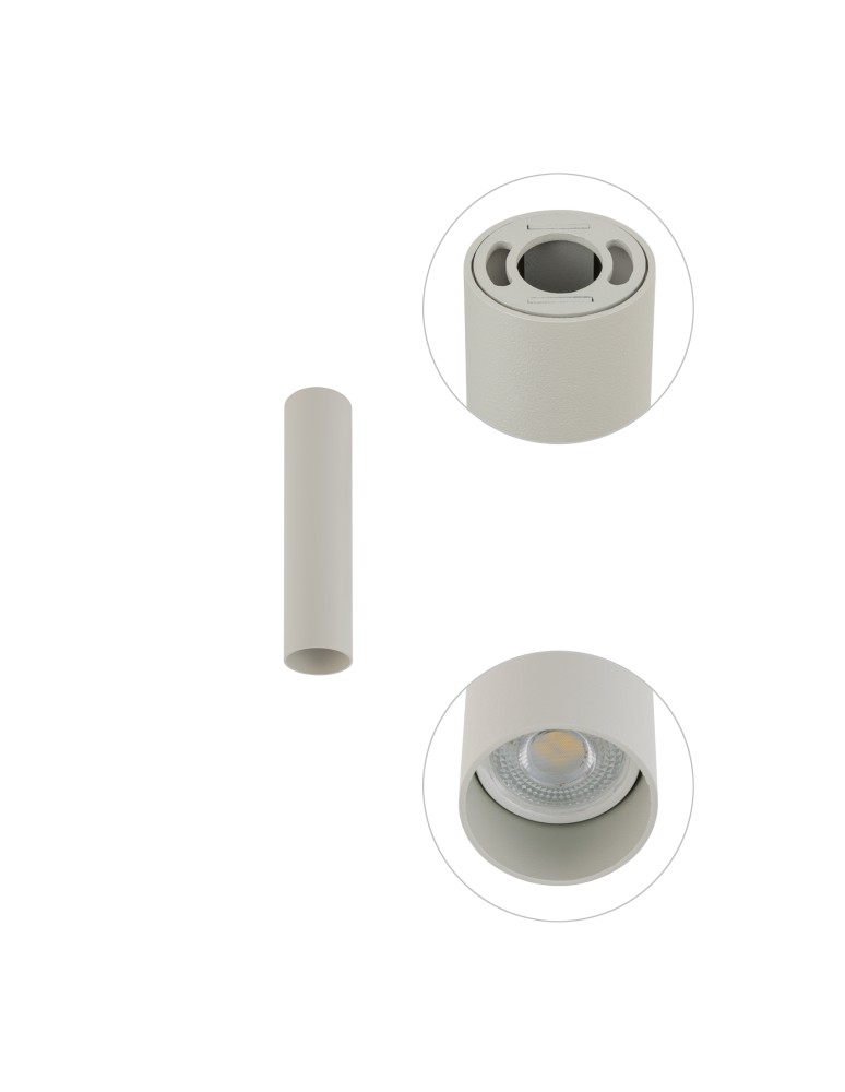 Round ceiling luminaires - Nowodvorski FOURTY S Spot Surface Mounted Max wattage 10W only LED GU10 R35 Grey 10883 - product kolory-swiatla.pl 4