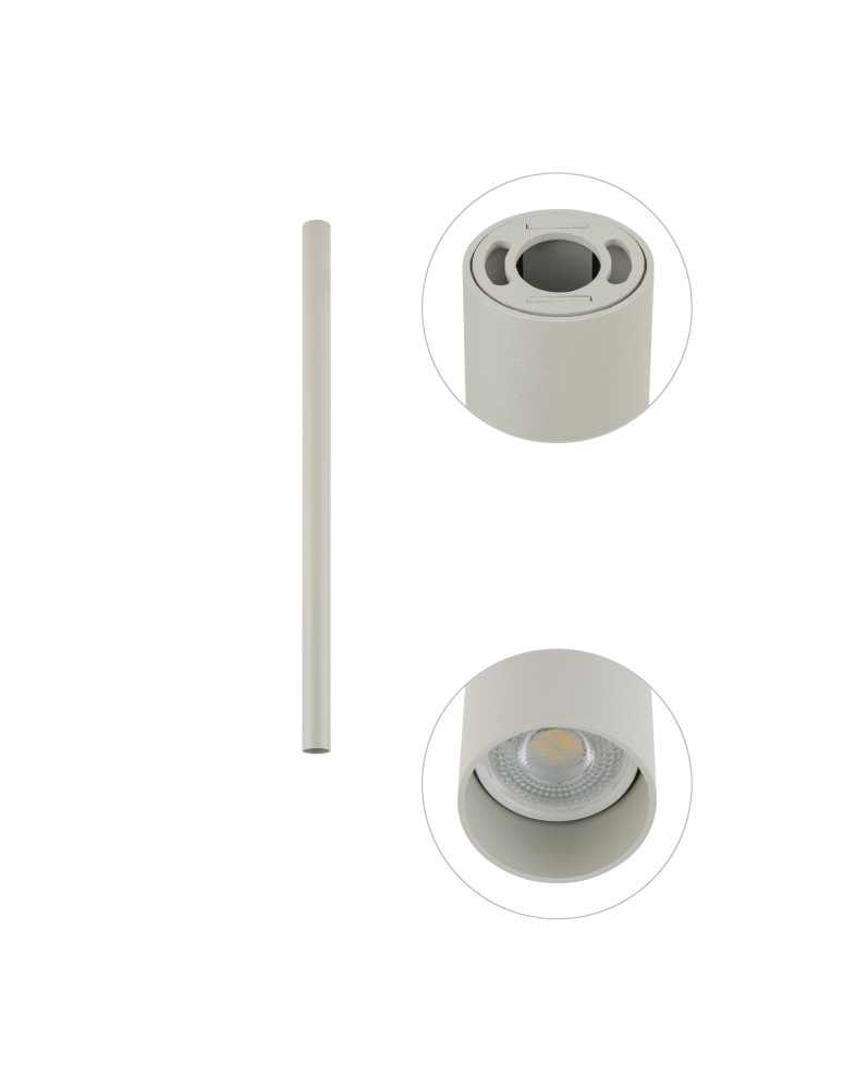 Round ceiling luminaires - Nowodvorski FOURTY M Spot Surface Mounted Max wattage 10W only LED GU10 R35 Grey 10886 - product kolory-swiatla.pl 4