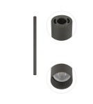 Round ceiling luminaires - Nowodvorski FOURTY M Spot Surface Mounted Max wattage 10W only LED GU10 R35 Grey 10887 - product 3