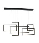 Geometric pendant lamps - Azzardo QUADRATUS BLACK 1xLED Pendant Black AZ2850 - product 1