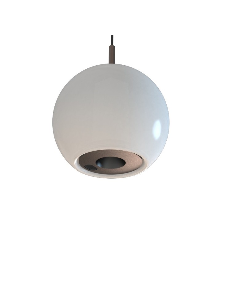 Single pendant lamps - YASKR Iliso Pendant Lamp 1xLED black PL0148 White Glass, Black - product kolory-swiatla.pl 2