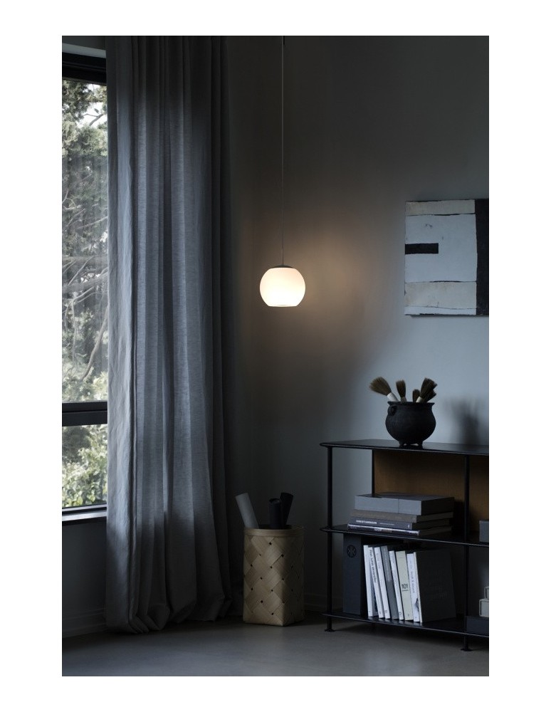 Single pendant lamps - YASKR Iliso Pendant Lamp 1xLED black PL0148 White Glass, Black - product kolory-swiatla.pl 3