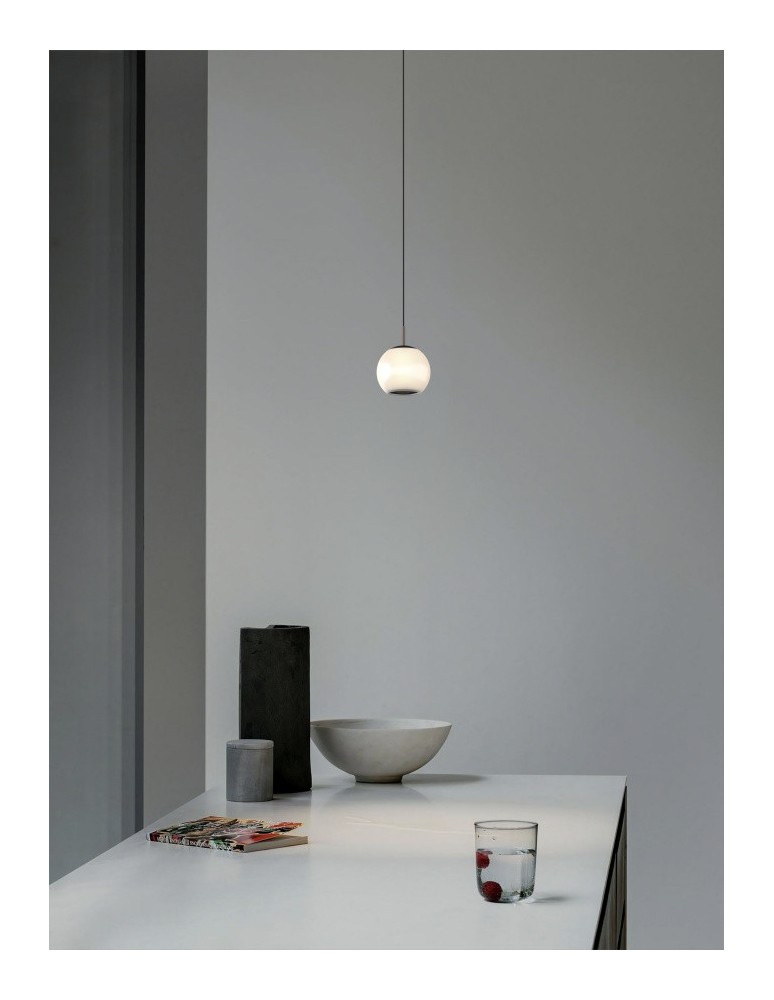 Single pendant lamps - YASKR Iliso Pendant Lamp 1xLED black PL0148 White Glass, Black - product kolory-swiatla.pl 4