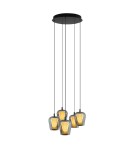 5 point pendant lamps - YASKR Keso Round Pendant Lamp 5xLED black PL0142-5 Black - product 1
