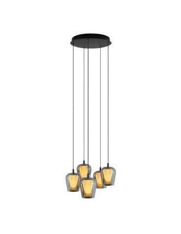 YASKR Keso Round Pendant Lamp 5xLED black PL0142-5 Black