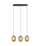 Pendant lamps on a strip - YASKR Keso Pendant Lamp 3xLED black PL0141-3 Black - product 1