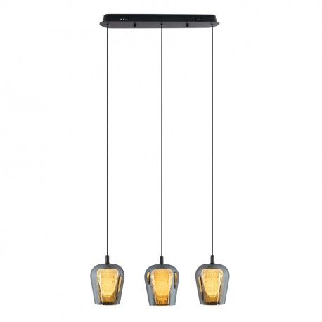 YASKR Lampa Wisząca Keso 3xLED czarna PL0141-3 Czarny