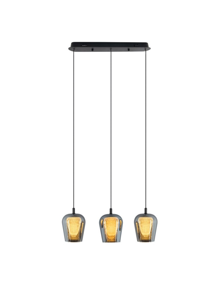 Pendant lamps on a strip - YASKR Keso Pendant Lamp 3xLED black PL0141-3 Black - product kolory-swiatla.pl 1