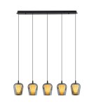 Pendant lamps on a strip - YASKR Keso Pendant Lamp 5xLED black PL0141-5 Black - product 1