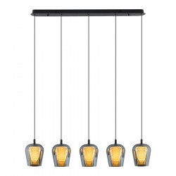 YASKR Lampa Wisząca Keso 5xLED czarna PL0141-5  Czarny