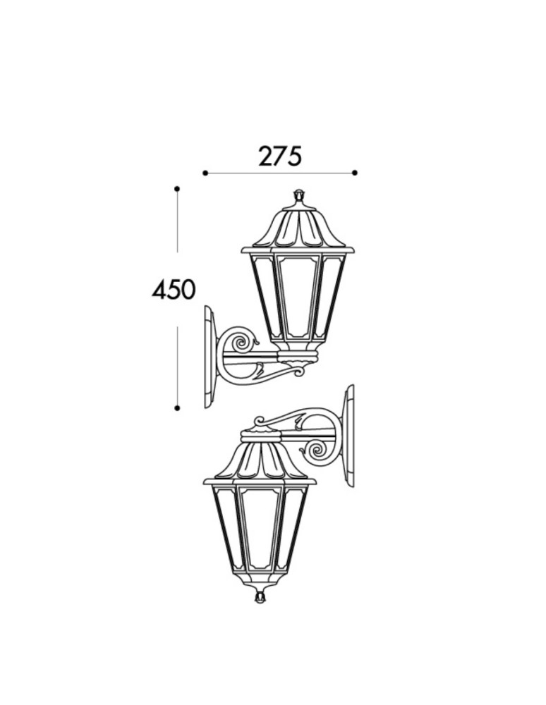 Outdoor wall lamps - Fumagalli Exterior Bisso-Anna Wall Lantern - 1xE27 black (FMG-BISSO-ANNA-BLK) - product kolory-swiatla.pl 3