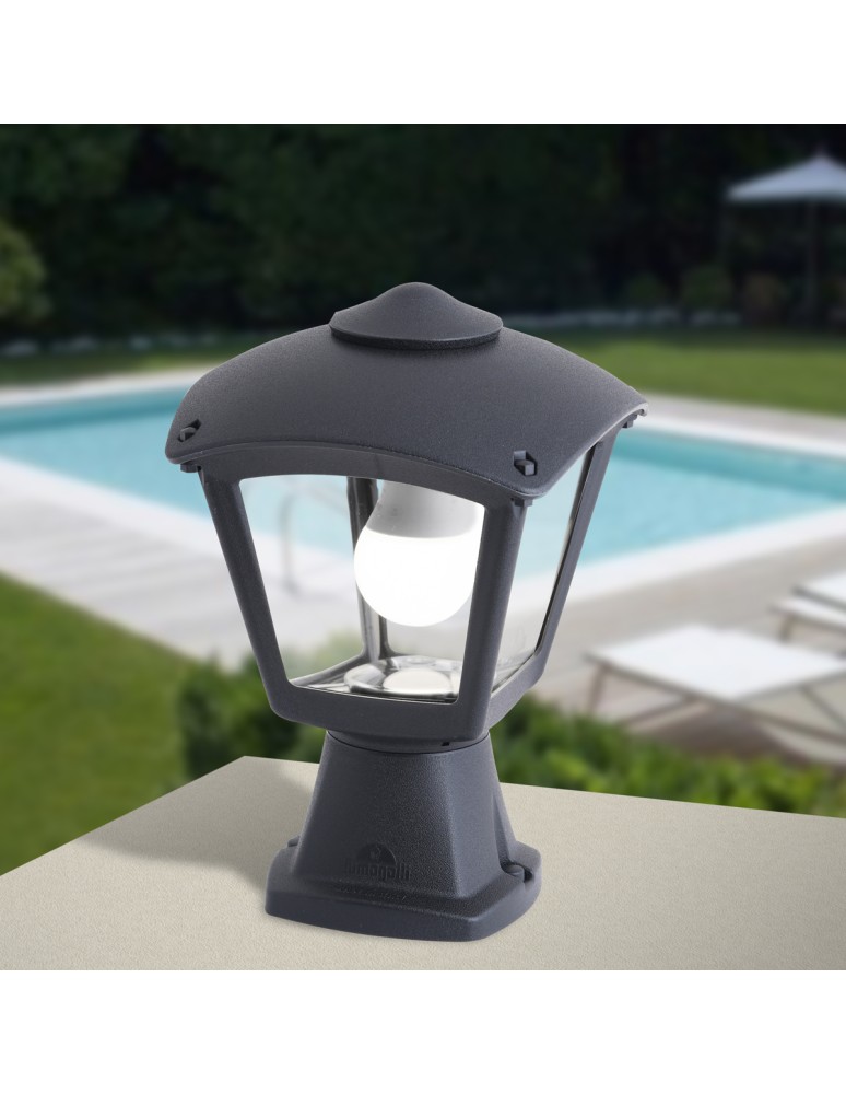 Standing garden lamps - Fumagalli Disma Outdoor Pedestal Lantern - 1xE27 black (FMG-DISMA-ROBY-BLK) - product kolory-swiatla.pl 2