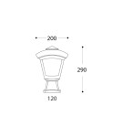 Standing garden lamps - Fumagalli Disma Outdoor Pedestal Lantern - 1xE27 black (FMG-DISMA-ROBY-BLK) - product 3