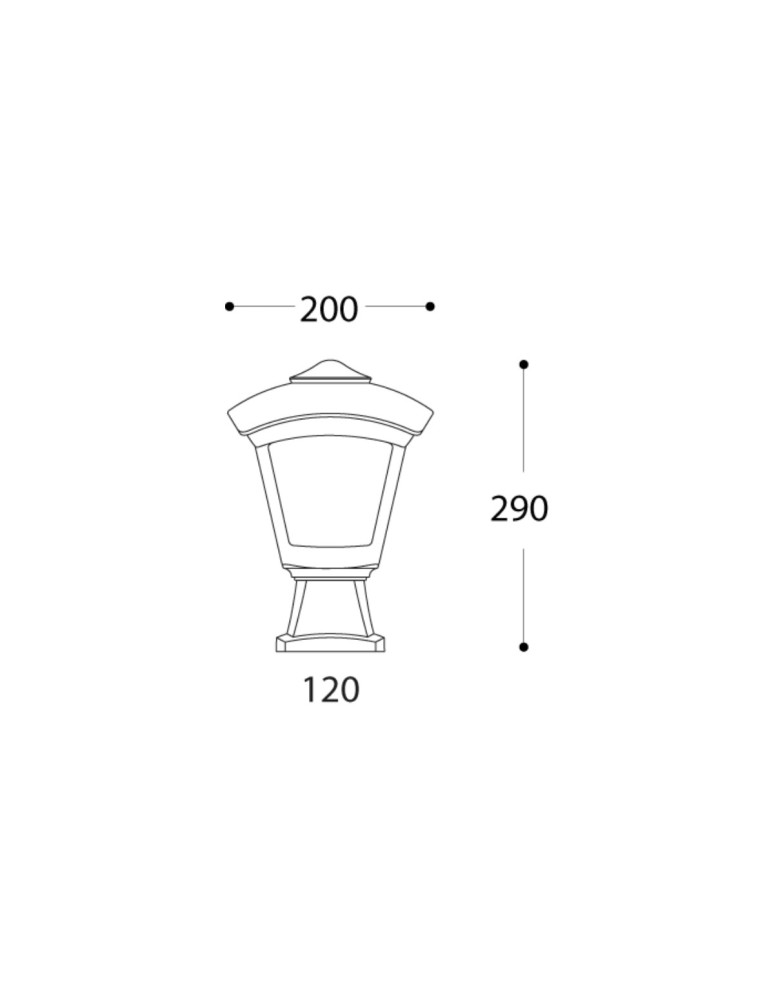Standing garden lamps - Fumagalli Disma Outdoor Pedestal Lantern - 1xE27 black (FMG-DISMA-ROBY-BLK) - product kolory-swiatla.pl 3