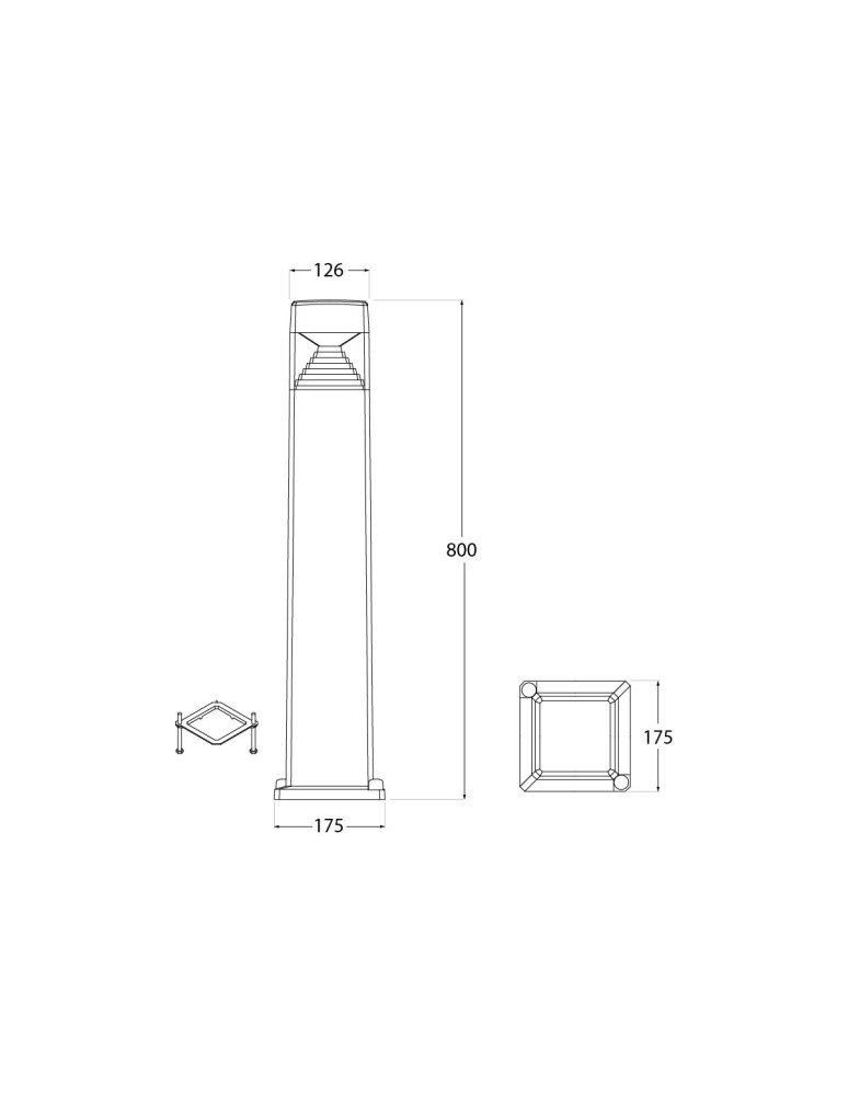 Standing garden lamps - Fumagalli Exterior Ester Garden Pole - 1xGX53 black (FMG-ESTER-BLK). - product kolory-swiatla.pl 3