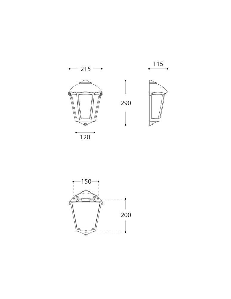 Outdoor wall lamps - Fumagalli Outdoor Fabio Wall Lantern - 1xE27 black (FMG-FABIO-BLK) - product kolory-swiatla.pl 3