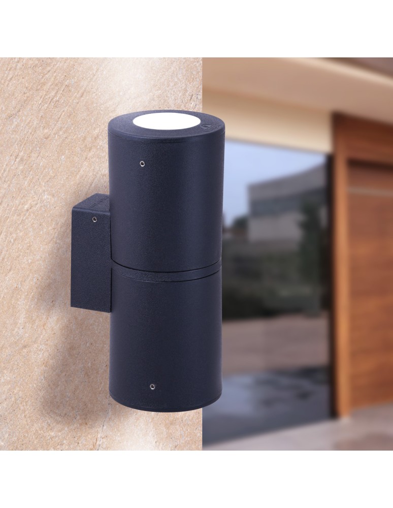 Outdoor wall lamps - Fumagalli Exterior Franca Wall Lantern - 2 light sourcesxGU10 black (FMG-FRANCA90-2LT-BLK) - product kolory-swiatla.pl 2