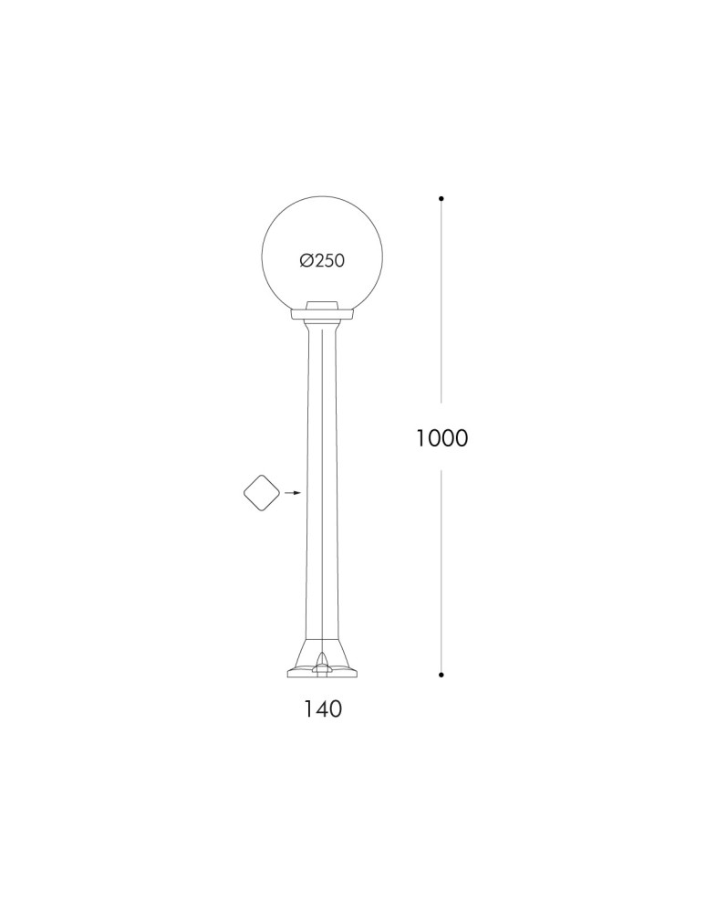 Standing garden lamps - Fumagalli Outdoor Giaffa Garden Lantern - 1xE27 black (FMG-GIAFFA-GLOBE-BLK) - product kolory-swiatla.pl 3