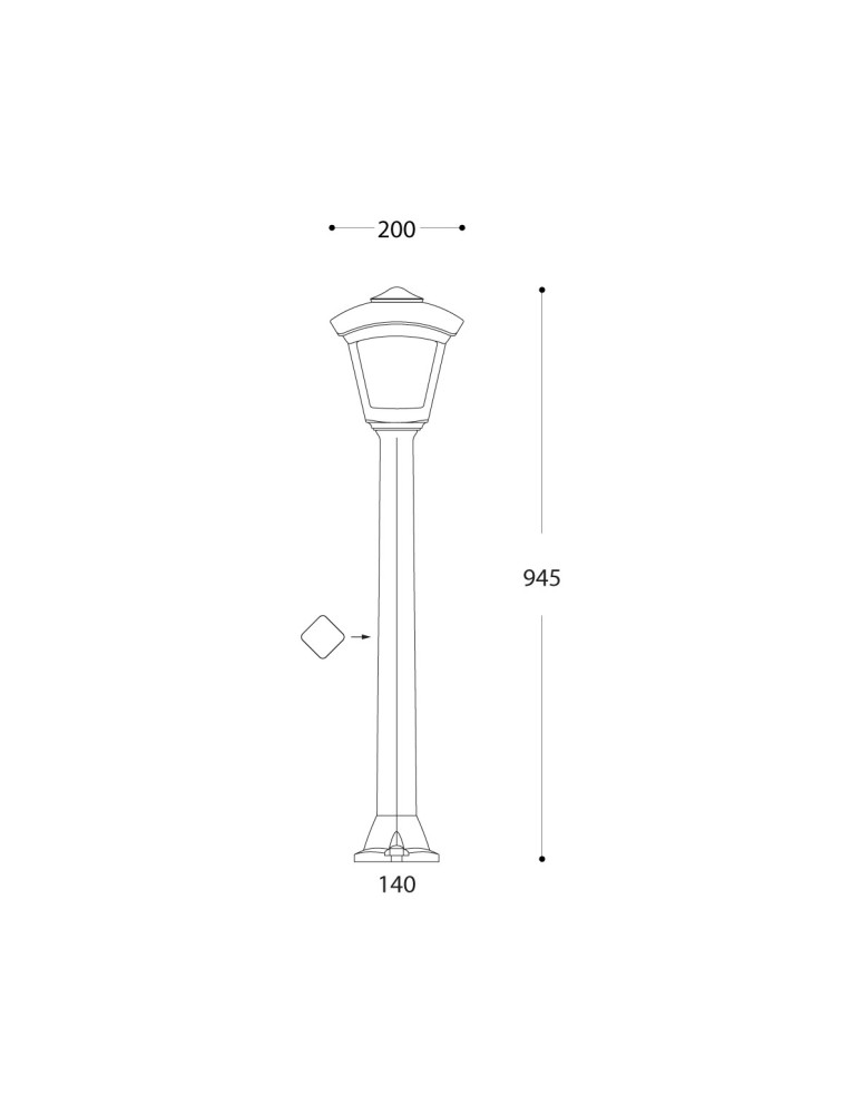 Standing garden lamps - Fumagalli Outdoor Giaffa Garden Lantern - 1xE27 black (FMG-GIAFFA-ROBY-BLK) - product kolory-swiatla.pl 3