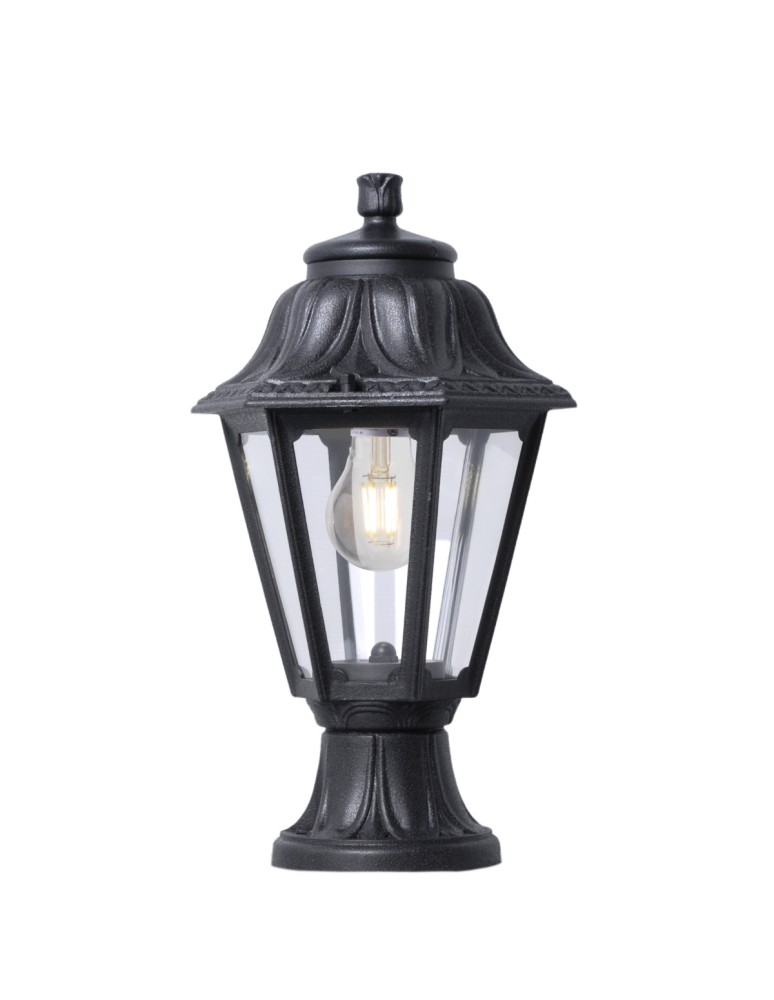 Standing garden lamps - Fumagalli Outdoor Mikrolot Pedestal Lantern - 1xE27 black (FMG-MIKROLOT-ANNA-BLK) - product kolory-swiatla.pl 1