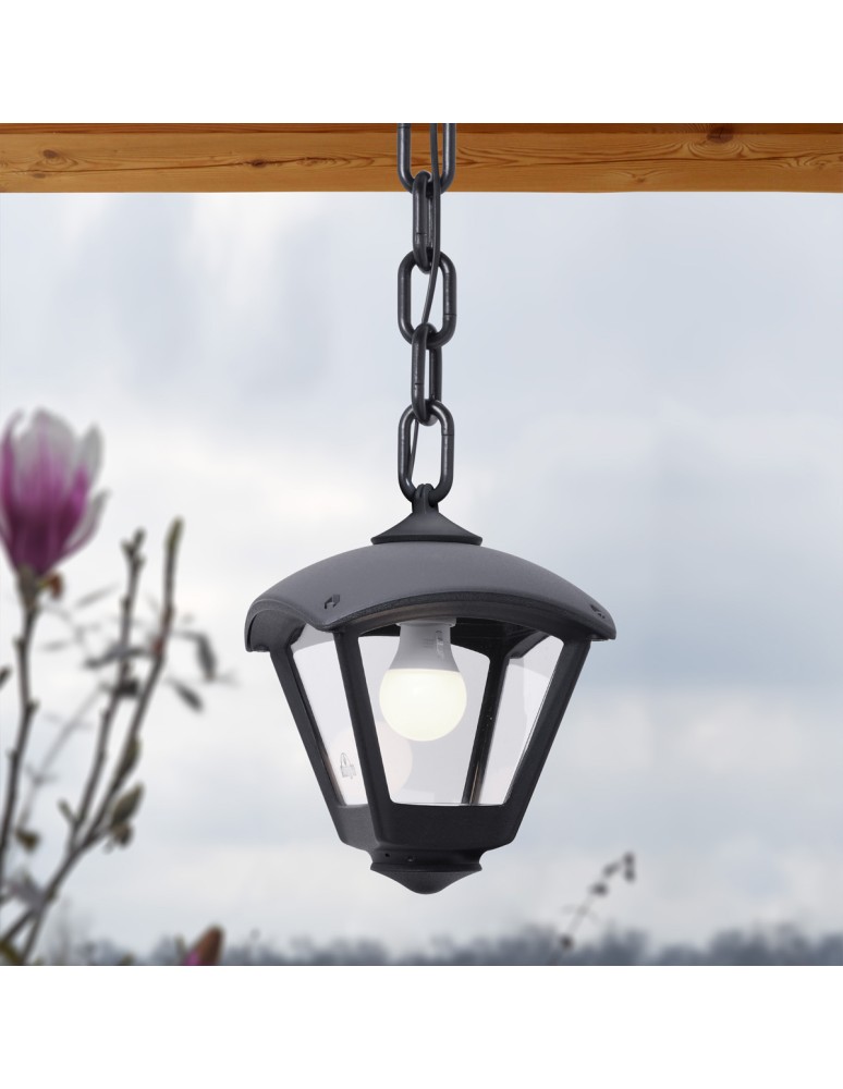 Outdoor pendant lamps - Fumagalli Outdoor Sicar Pendant Lantern - 1xE27 black (FMG-SICAR-DARIO-BLK) - product kolory-swiatla.pl 2