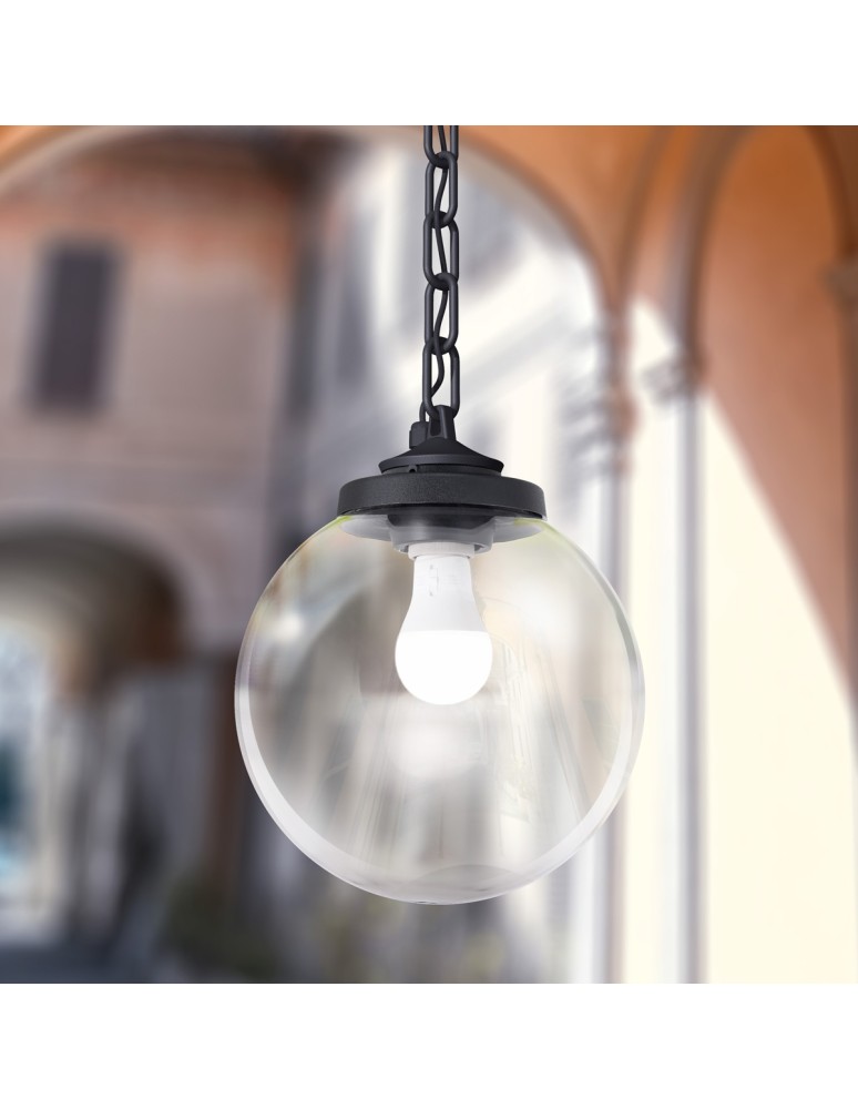 Outdoor pendant lamps - Fumagalli Outdoor Sicar Pendant Lantern - 1xE27 black (FMG-SICAR-GLOBE-BLK) - product kolory-swiatla.pl 2