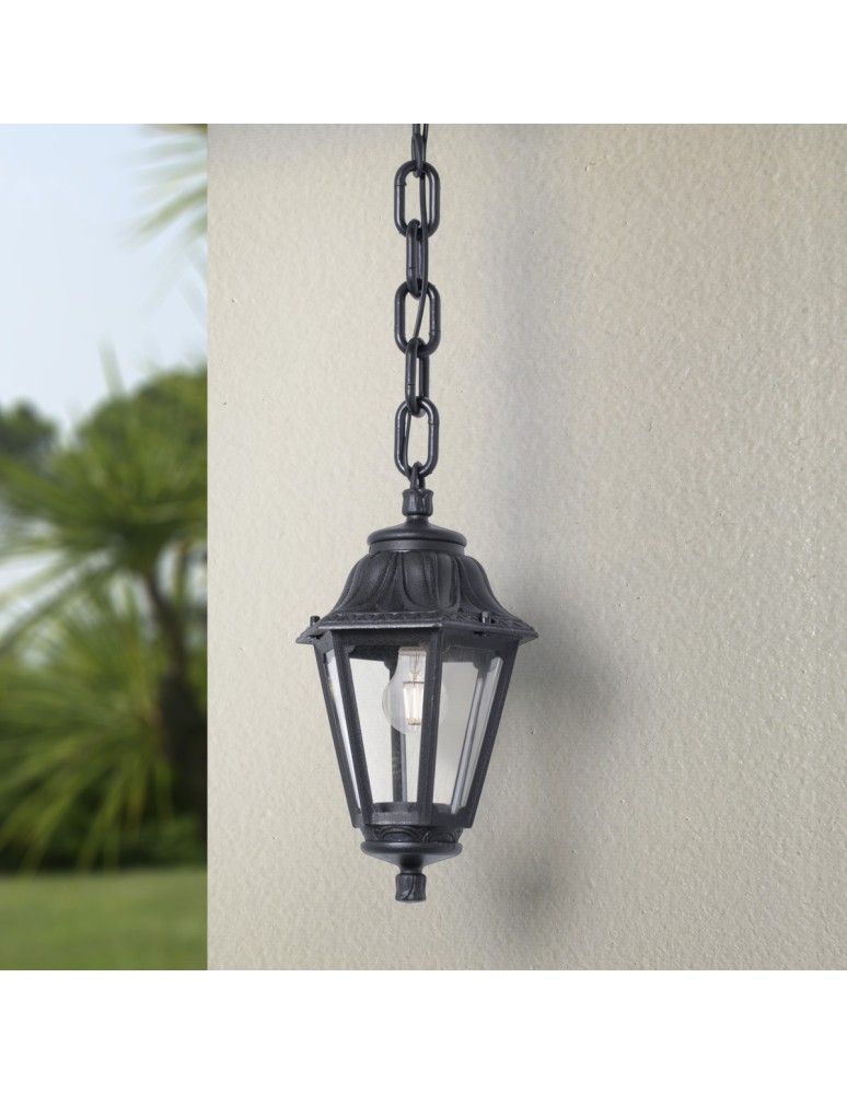 Outdoor pendant lamps - Fumagalli Outdoor Sichem Pendant Lantern - 1xE27 black (FMG-SICHEM-ANNA-BLK) - product kolory-swiatla.pl 2