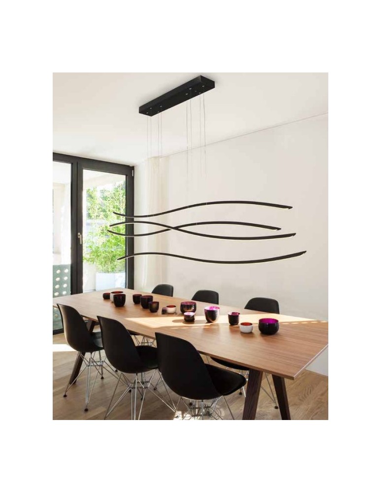 LED pendant lamps - Azzardo WAVES BLACK 1xLED Pendant Black AZ2912 - product kolory-swiatla.pl 2