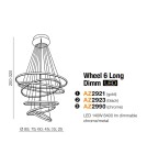 Pendant lamps circles - Azzardo WHEEL 6 LONG DIMM BLACK 6xLED Pendant Black AZ2923 - product 2