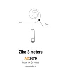 Pendant lamps - Azzardo ZIKO G9 3 METERS BLACK 1xG9 Wire with Fixture without Ceiling Base Black AZ2679 - product 2