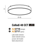 LED Plafonds - Azzardo COLLODI 48 GREY 1xLED Ceiling Ceiling Gray AZ2717 - product 3