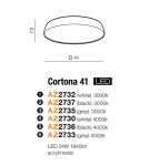 Round Plafonds - Azzardo CORTONA 41 4000K BLACK 1xLED Ceiling Light Black AZ2736 - product 3