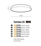 LED ceiling lamps - Azzardo CORTONA 55 4000K WHITE 1xLED Ceiling Light White AZ2739 - product 2