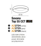 Plafonds with remote control - Azzardo SOVANA TOP 55 CCT WHITE 1xLED Ceiling light White AZ2724 - product 2