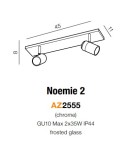 Bathroom wall lamps - Azzardo NOEMIE 2 2xGU10 Ceiling and Wall Mount IP44 Chrome AZ2555 - product 2