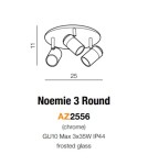 Bathroom ceiling lamps - Azzardo NOEMIE 3 ROUND 3xGU10 Chrome IP44 Ceiling AZ2556 - product 2