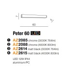 Bathroom wall lamps - Azzardo PETER 60 4000 MATT BLACK 1xLED Wall Mounted Black Mat IP44 AZ2615 - product 2